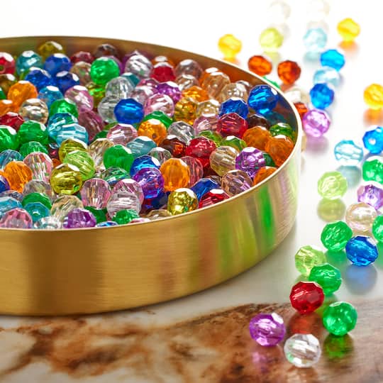 Bead Landing™ Faceted Acrylic Round Bead Value Pack, 8mm